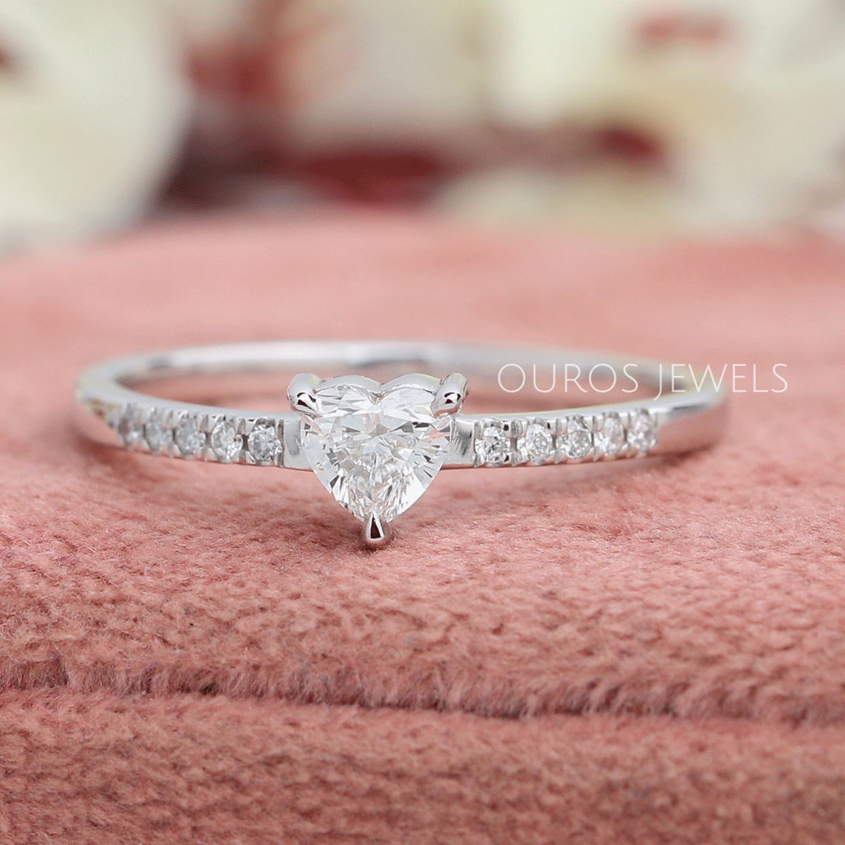 Heart Halo Engagement Ring with Double Shank – deBebians